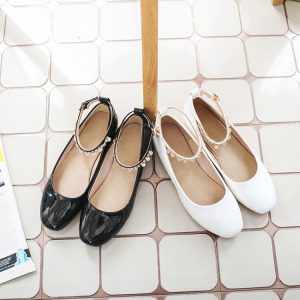 Fashion Flat Shoes PU Square Toe Slip-On