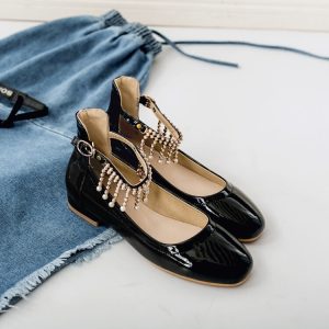 Fashion Flat Shoes PU Square Toe Spring 2018