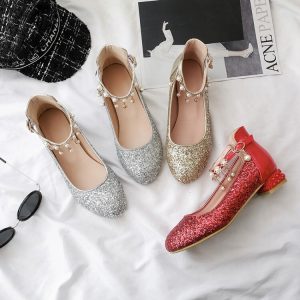 Fashion Flat Shoes Low Heel Round Toe PU Spring 2021 - Style q.html