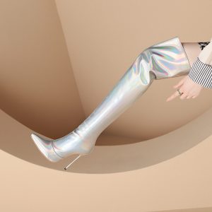 Women's Over-the-Knee Stiletto Boots with Laser Colors