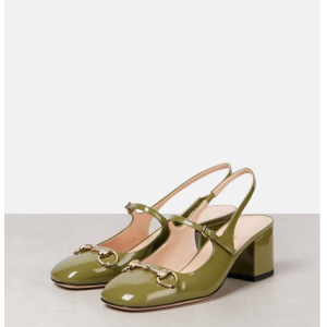 Mary Jane Shoes Women Square Toe Patent Leather Mid Heel Buckle