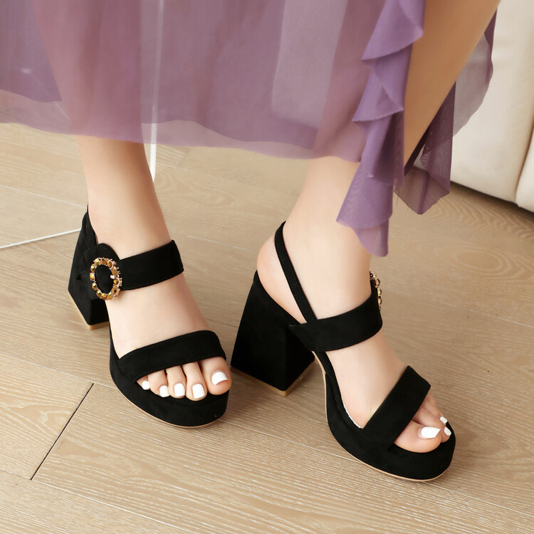 Women's High Heel Open Toe Sandals with Buckle Strap - Style k.html - Image 4